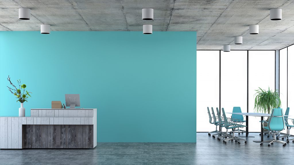 office with blue walls - the psychology of the colour blue