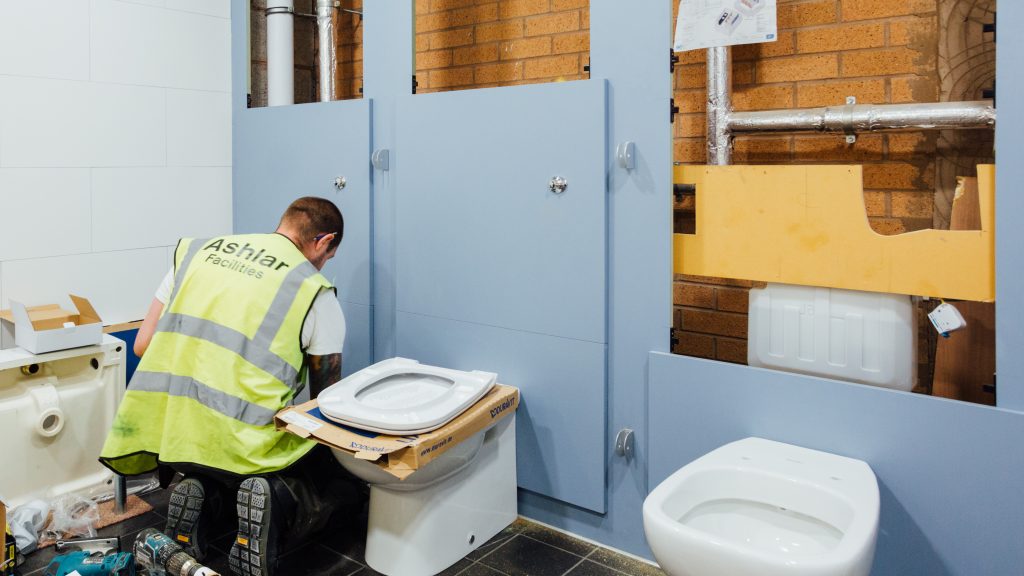 toilet being refurbished