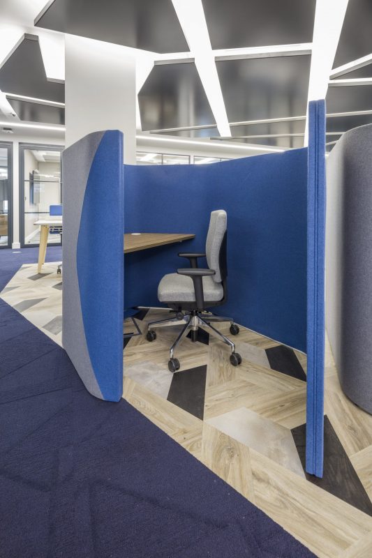 large office fit out and office design in London - secluded seat