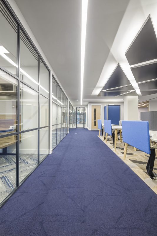large office fit out and office design in London - hot desks
