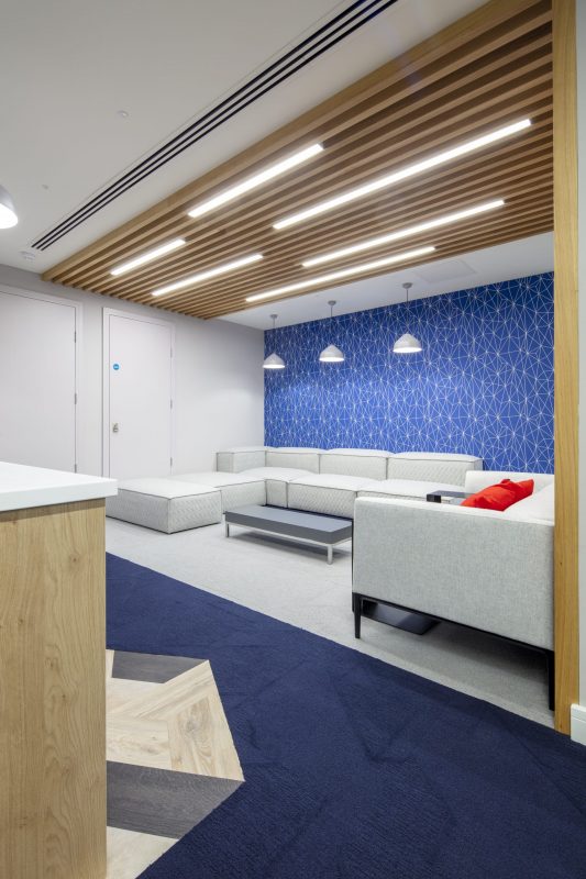 large office fit out and office design in London - lounge area