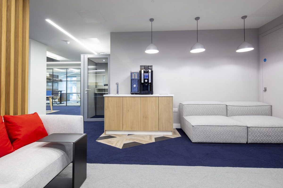 large office fit out and office design in London - coffee machine