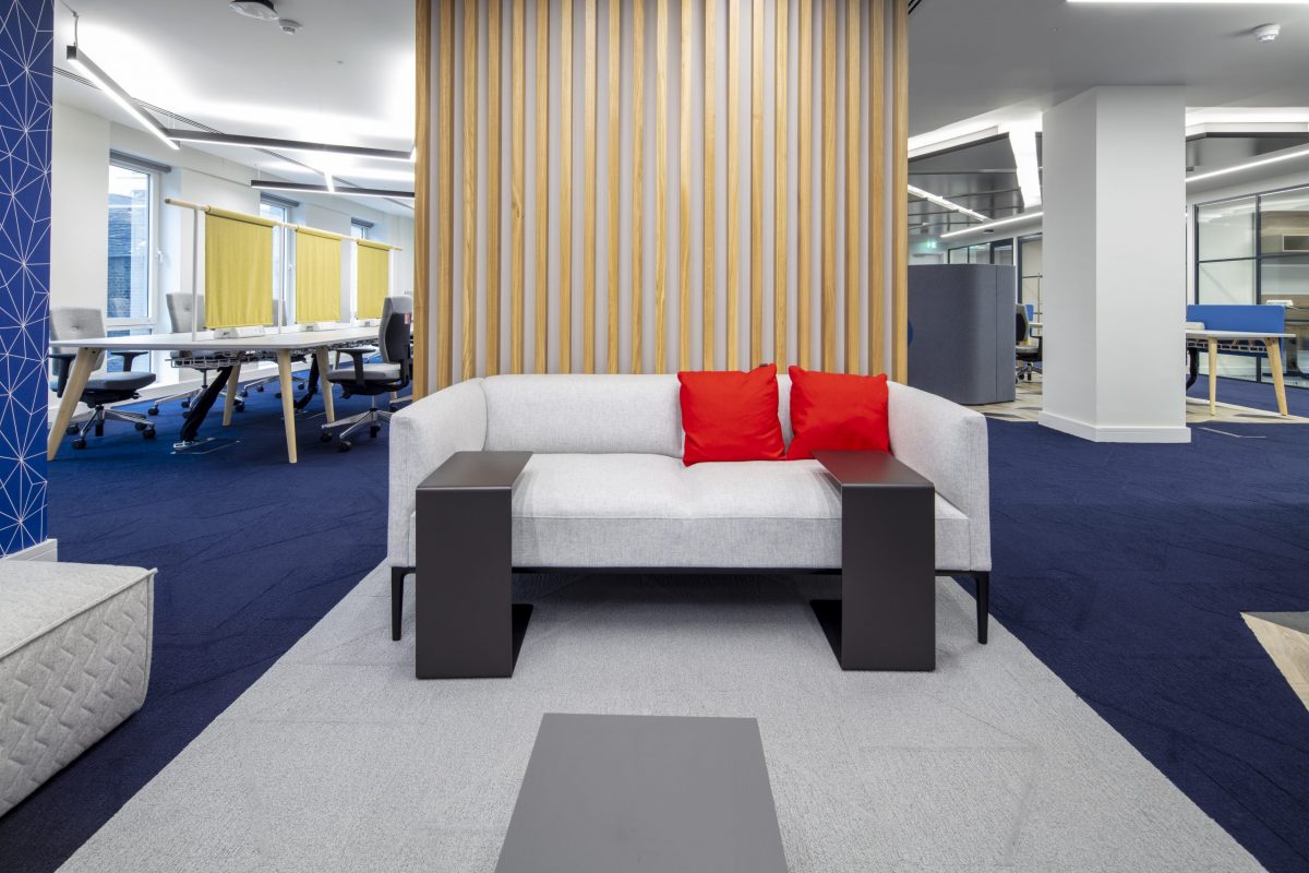 large office fit out and office design in London - lounge area