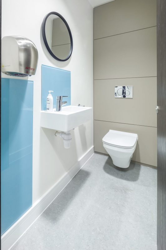 large office fit out and office design in London - toilets