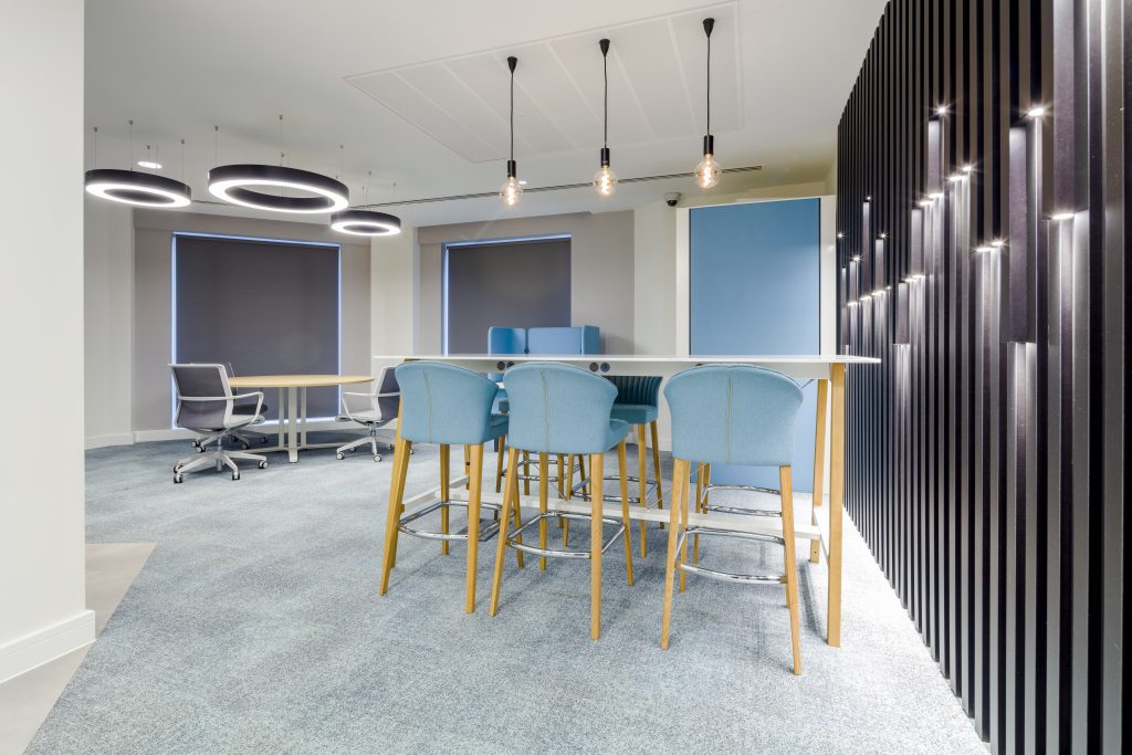 large office fit out and office design in London - communal area