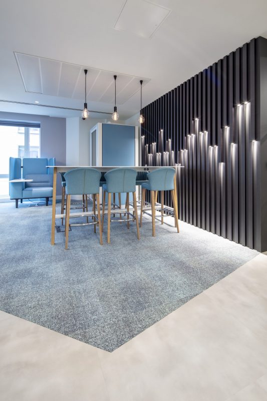 large office fit out and office design in London - communal area