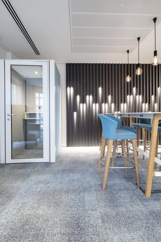 large office fit out and office design in London - communal area