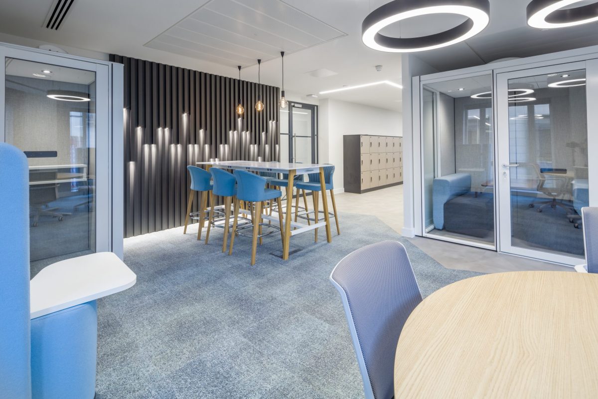 large office fit out and office design in London - communal area