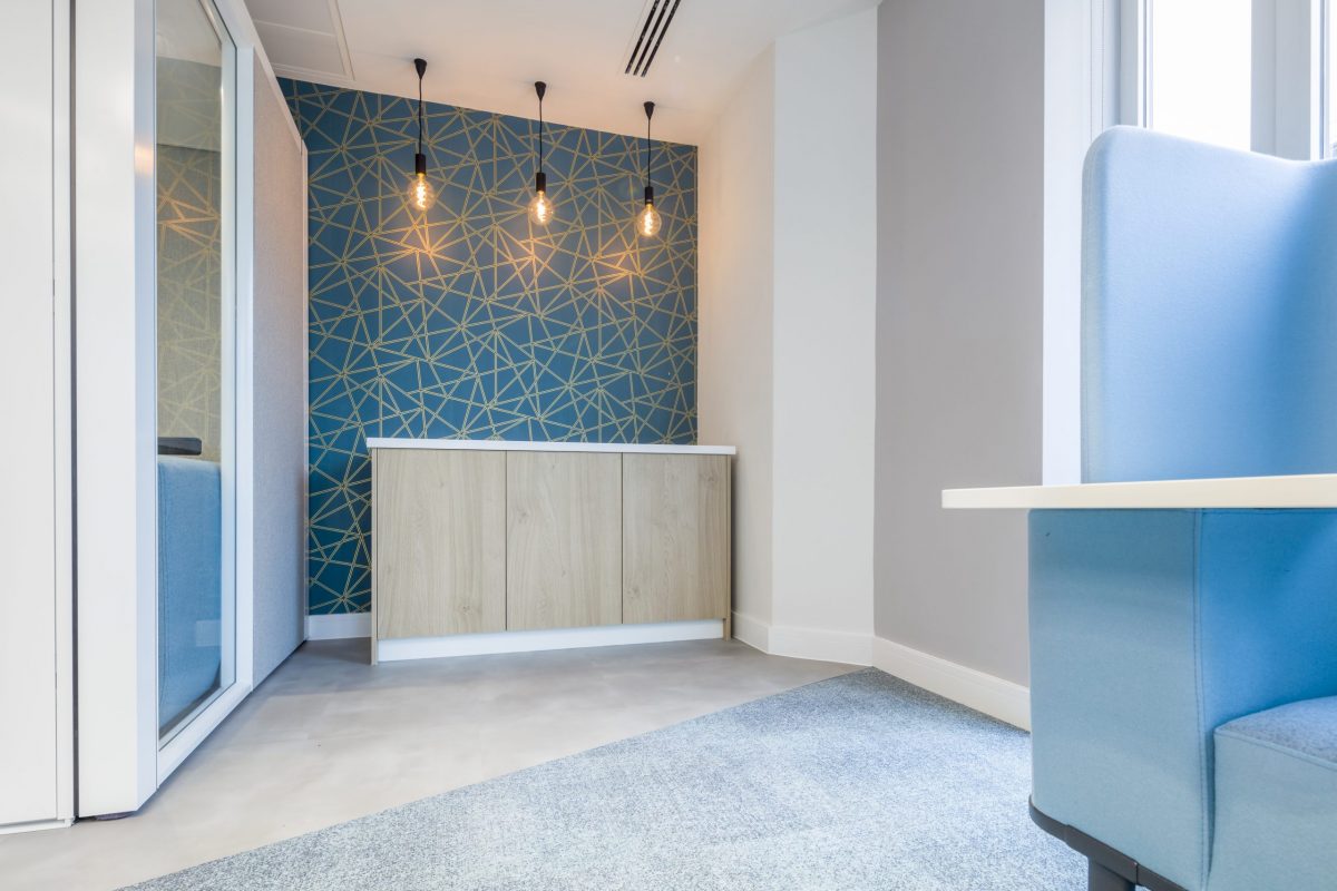 large office fit out and office design in London - communal area