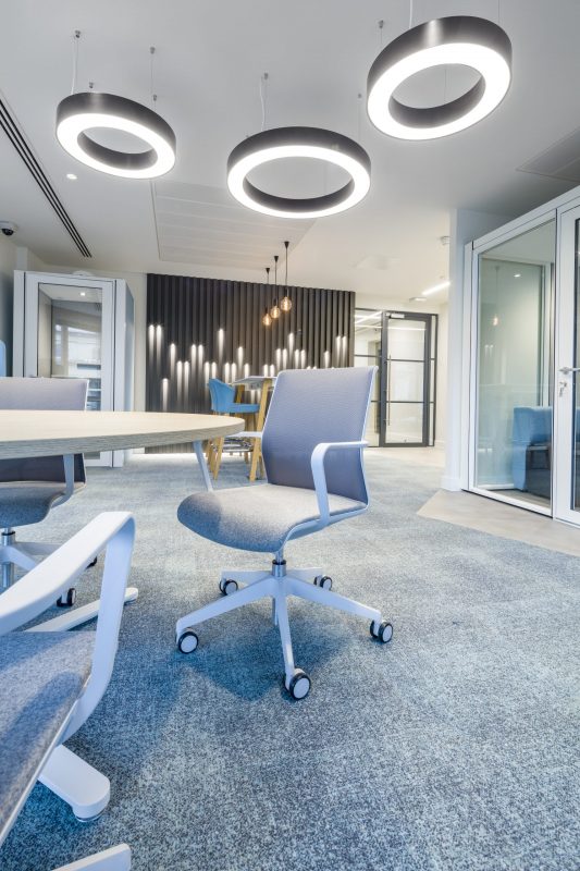 large office fit out and office design in London - communal area