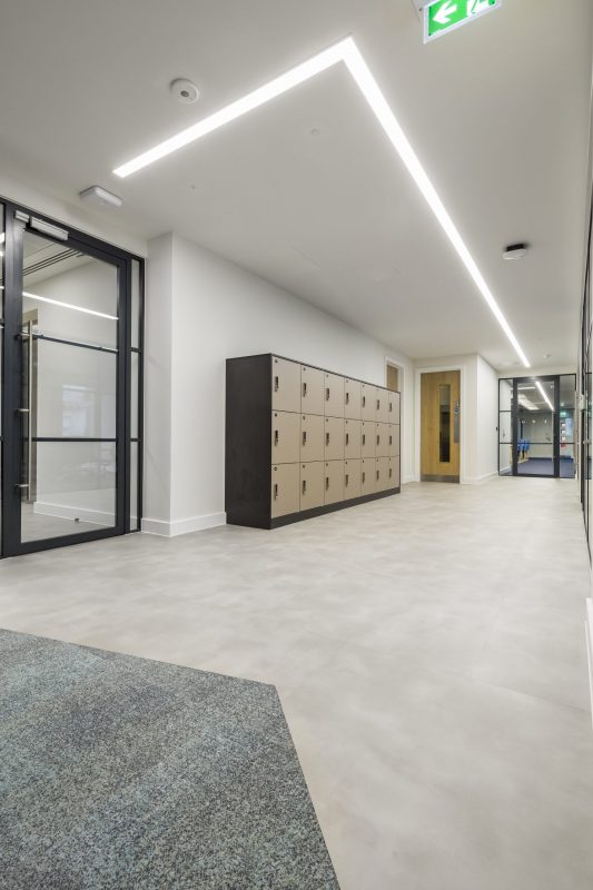 large office fit out and office design in London - lockers