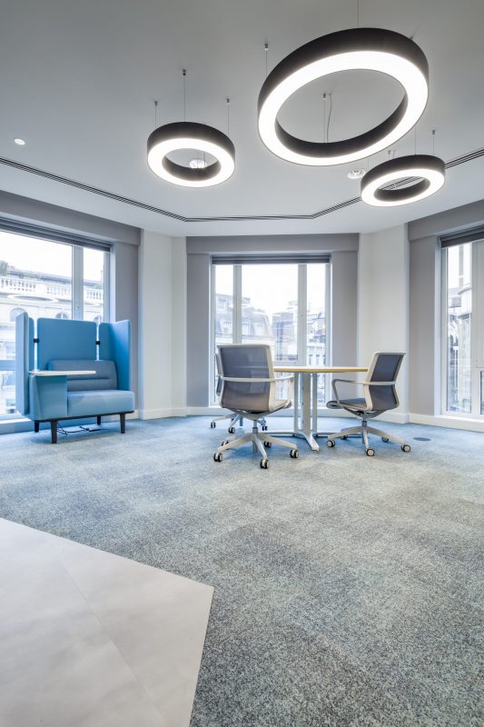 large office fit out and office design in London - secluded seat