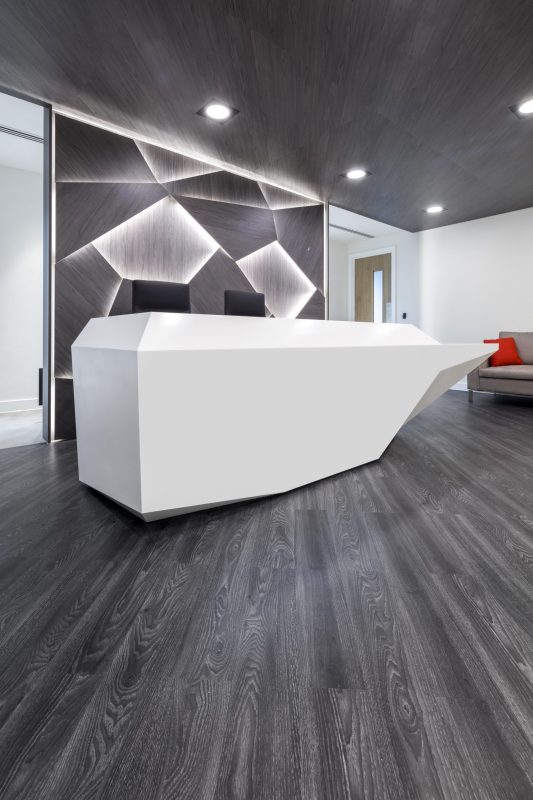 large office fit out and office design in London - reception