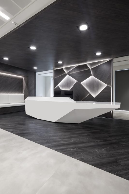 large office fit out and office design in London - reception