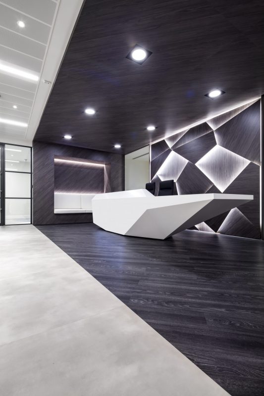 large office fit out and office design in London - reception