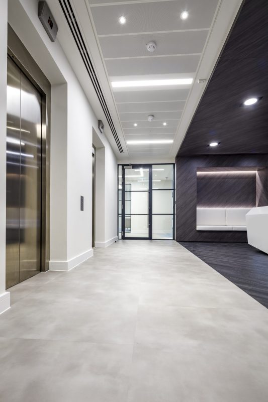 large office fit out and office design in London - reception
