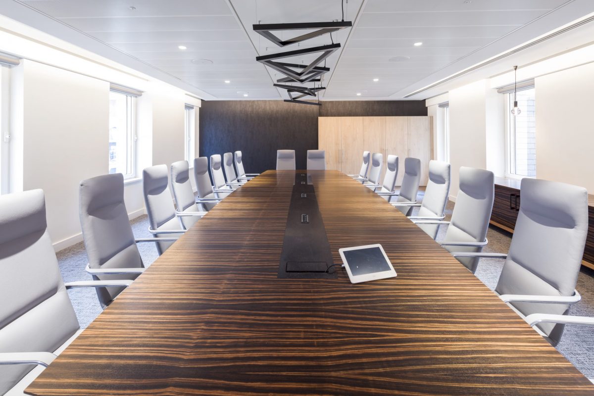 large office fit out and office design in London - Large meeting room
