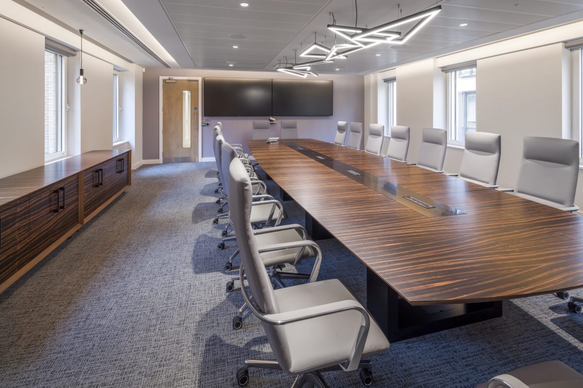 large office fit out and office design in London - Large meeting room