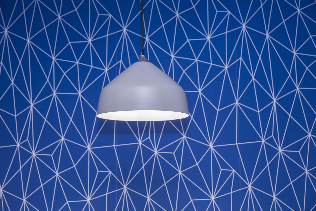 large office fit out and office design in London - light fixture